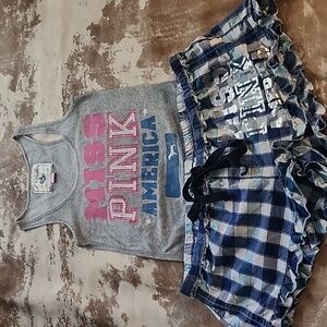 Pink Victoria's Secret Miss Pink America Pajama Set. Size: M/L